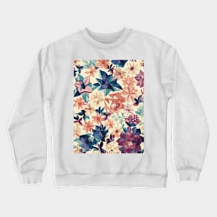 Floral Pattern Polygon style: Polygonal Petal Prism Crewneck Sweatshirt